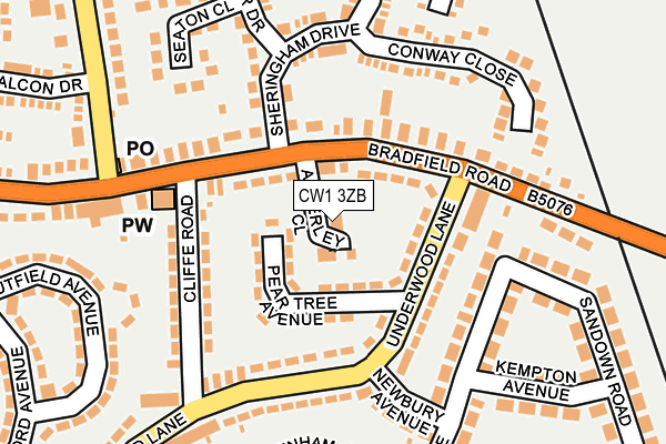 CW1 3ZB map - OS OpenMap – Local (Ordnance Survey)