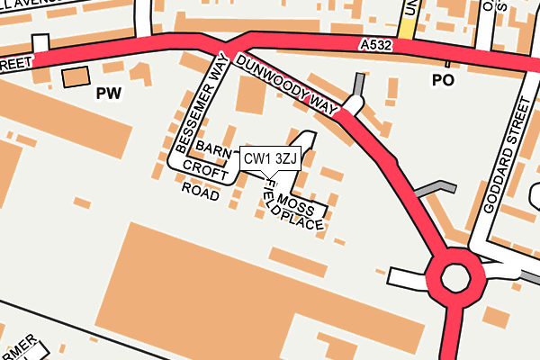 CW1 3ZJ map - OS OpenMap – Local (Ordnance Survey)
