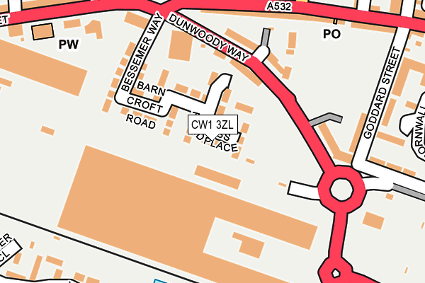 CW1 3ZL map - OS OpenMap – Local (Ordnance Survey)