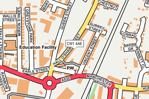CW1 4AE map - OS OpenMap – Local (Ordnance Survey)