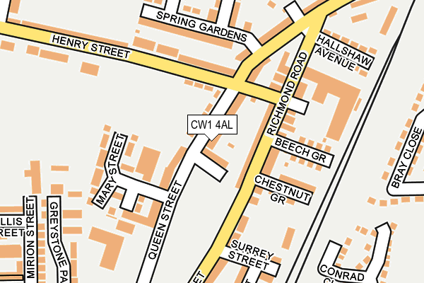 CW1 4AL map - OS OpenMap – Local (Ordnance Survey)