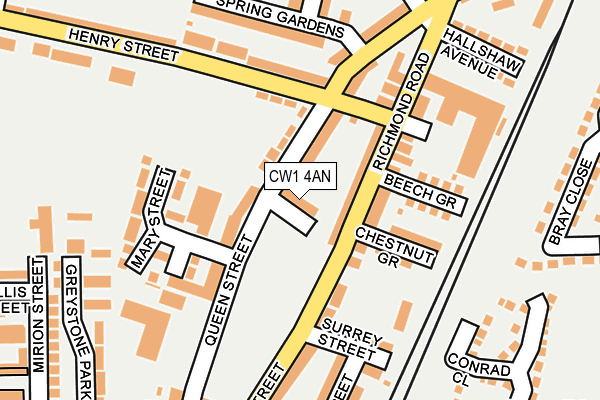 CW1 4AN map - OS OpenMap – Local (Ordnance Survey)