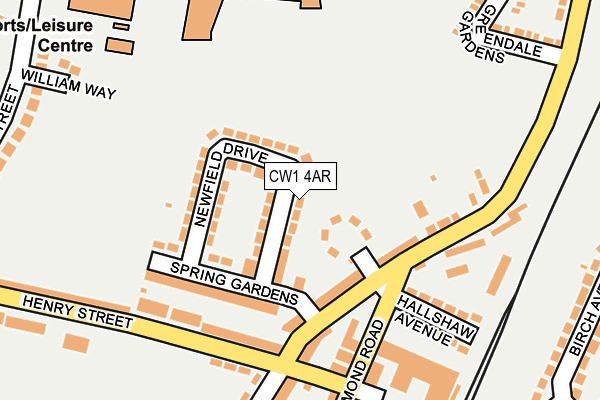 CW1 4AR map - OS OpenMap – Local (Ordnance Survey)