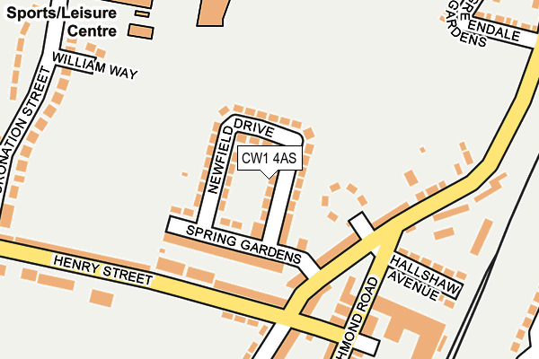 CW1 4AS map - OS OpenMap – Local (Ordnance Survey)