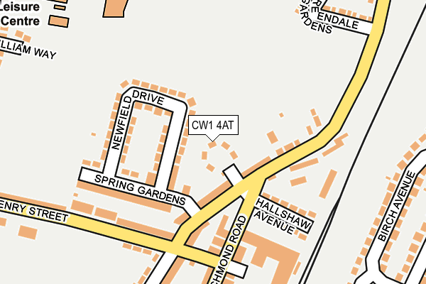 CW1 4AT map - OS OpenMap – Local (Ordnance Survey)