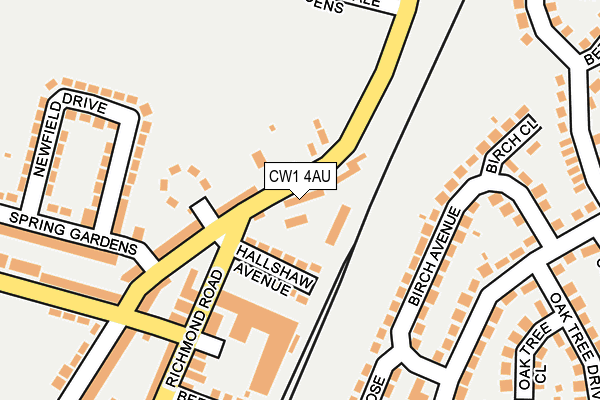 CW1 4AU map - OS OpenMap – Local (Ordnance Survey)