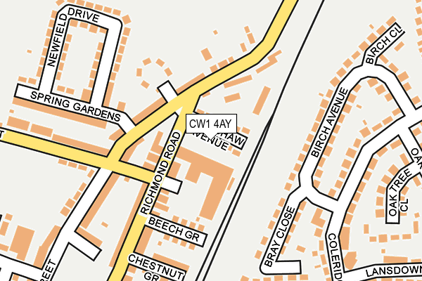 CW1 4AY map - OS OpenMap – Local (Ordnance Survey)