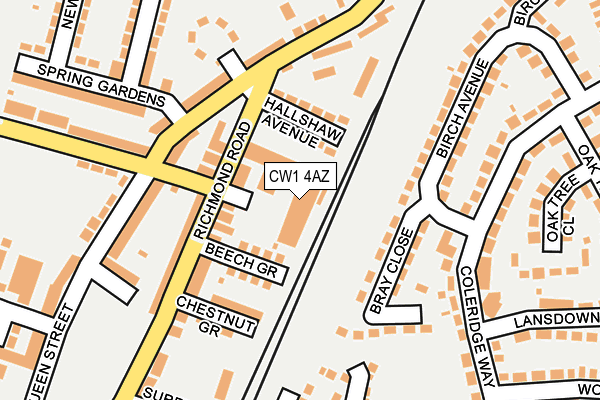 CW1 4AZ map - OS OpenMap – Local (Ordnance Survey)