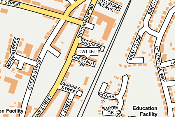 CW1 4BD map - OS OpenMap – Local (Ordnance Survey)