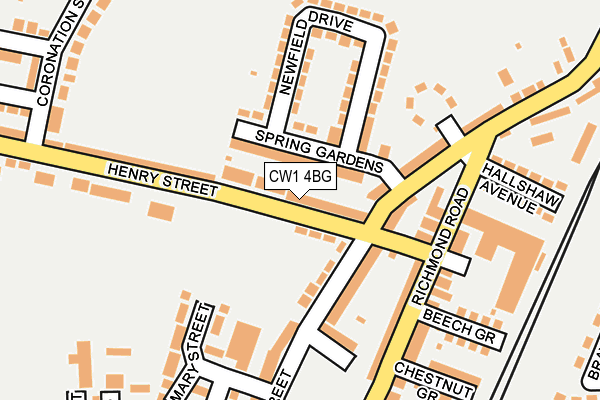 CW1 4BG map - OS OpenMap – Local (Ordnance Survey)