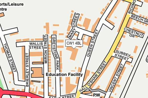 CW1 4BL map - OS OpenMap – Local (Ordnance Survey)