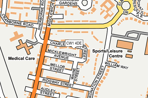 CW1 4DE map - OS OpenMap – Local (Ordnance Survey)