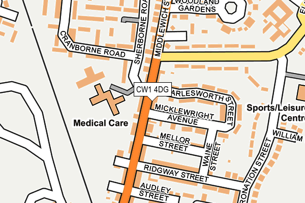 CW1 4DG map - OS OpenMap – Local (Ordnance Survey)