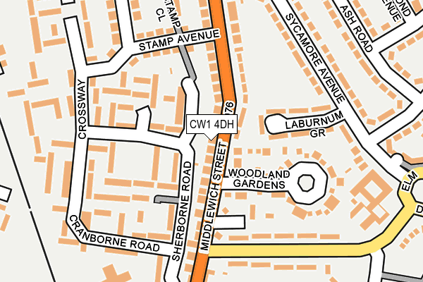 CW1 4DH map - OS OpenMap – Local (Ordnance Survey)