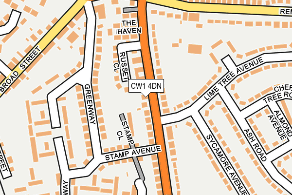 CW1 4DN map - OS OpenMap – Local (Ordnance Survey)