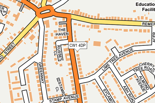 CW1 4DP map - OS OpenMap – Local (Ordnance Survey)