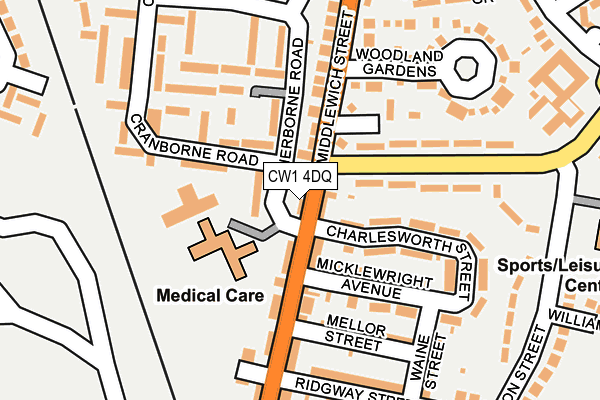 CW1 4DQ map - OS OpenMap – Local (Ordnance Survey)