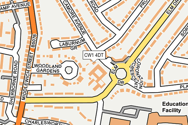 CW1 4DT map - OS OpenMap – Local (Ordnance Survey)