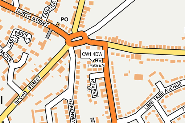 CW1 4DW map - OS OpenMap – Local (Ordnance Survey)