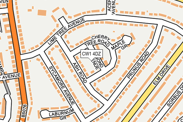 CW1 4DZ map - OS OpenMap – Local (Ordnance Survey)