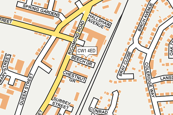CW1 4ED map - OS OpenMap – Local (Ordnance Survey)