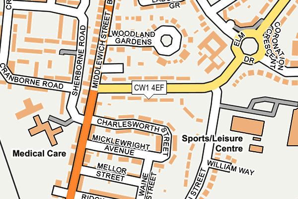 CW1 4EF map - OS OpenMap – Local (Ordnance Survey)