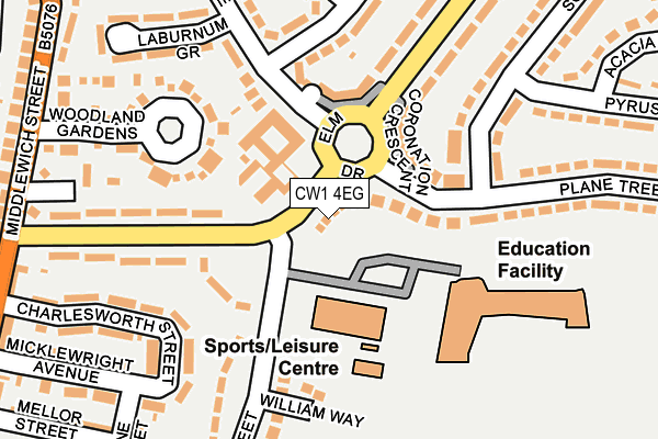 CW1 4EG map - OS OpenMap – Local (Ordnance Survey)