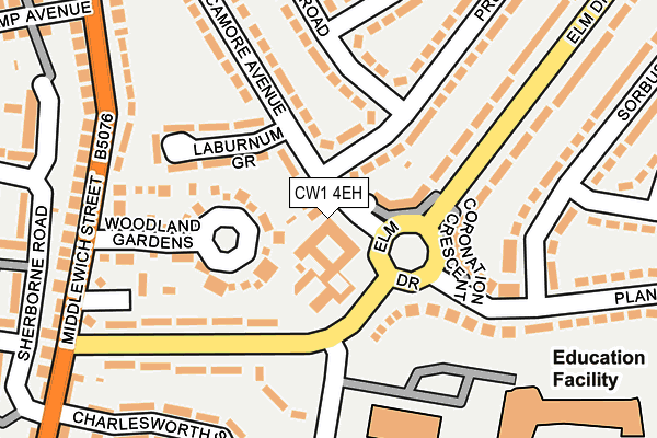 CW1 4EH map - OS OpenMap – Local (Ordnance Survey)