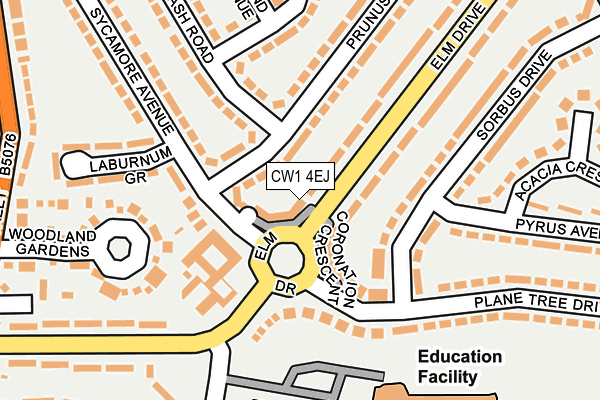 CW1 4EJ map - OS OpenMap – Local (Ordnance Survey)