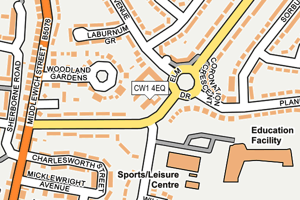 CW1 4EQ map - OS OpenMap – Local (Ordnance Survey)