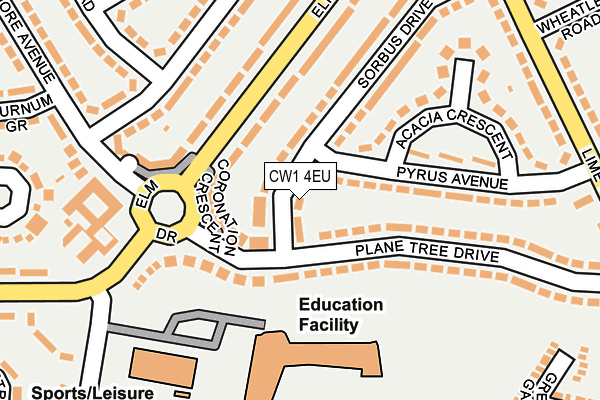 CW1 4EU map - OS OpenMap – Local (Ordnance Survey)