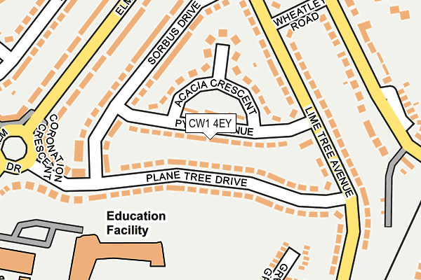 CW1 4EY map - OS OpenMap – Local (Ordnance Survey)