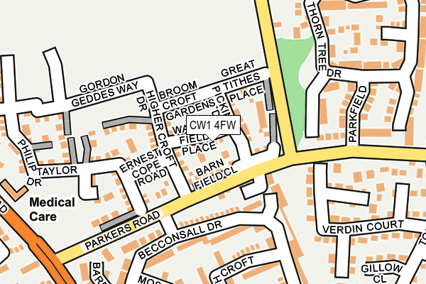 CW1 4FW map - OS OpenMap – Local (Ordnance Survey)