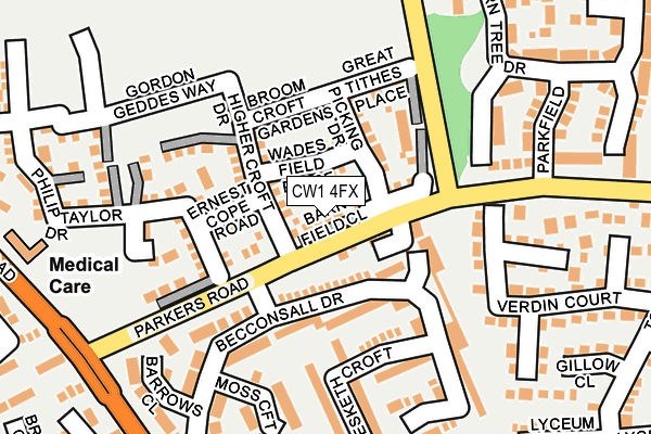 CW1 4FX map - OS OpenMap – Local (Ordnance Survey)