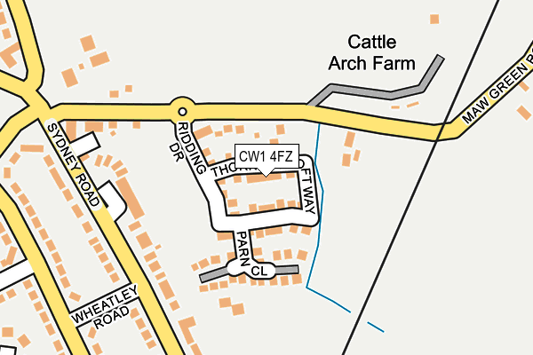 CW1 4FZ map - OS OpenMap – Local (Ordnance Survey)