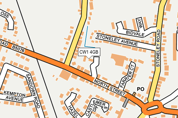 CW1 4GB map - OS OpenMap – Local (Ordnance Survey)