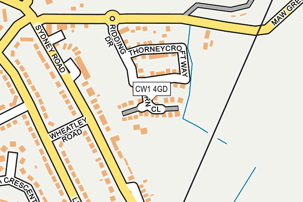CW1 4GD map - OS OpenMap – Local (Ordnance Survey)
