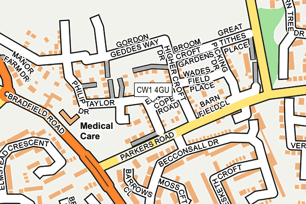 CW1 4GU map - OS OpenMap – Local (Ordnance Survey)