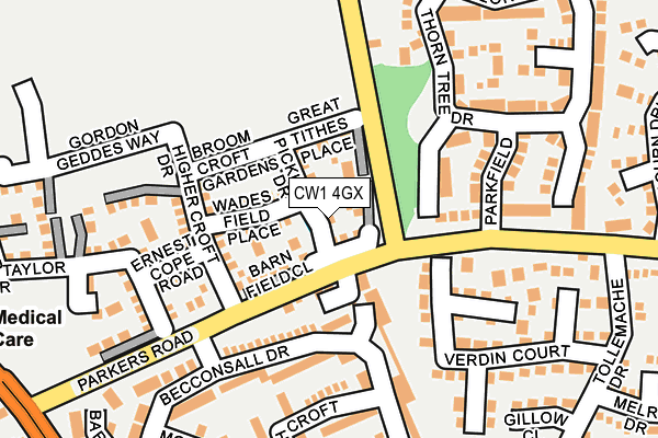 CW1 4GX map - OS OpenMap – Local (Ordnance Survey)