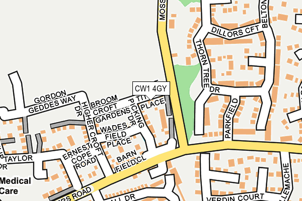 CW1 4GY map - OS OpenMap – Local (Ordnance Survey)