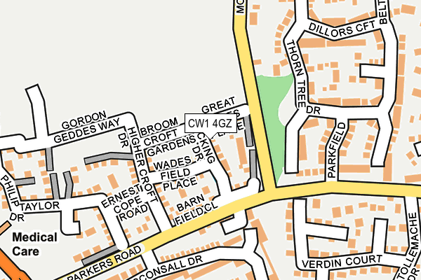CW1 4GZ map - OS OpenMap – Local (Ordnance Survey)