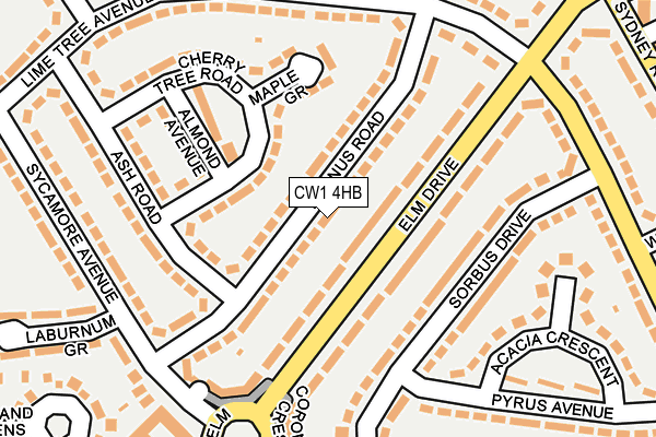 CW1 4HB map - OS OpenMap – Local (Ordnance Survey)