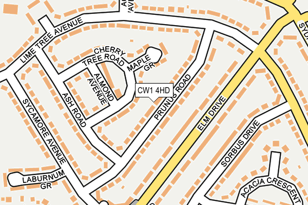 CW1 4HD map - OS OpenMap – Local (Ordnance Survey)