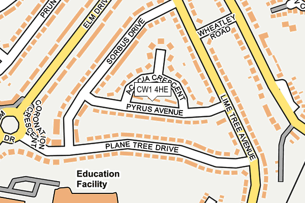 CW1 4HE map - OS OpenMap – Local (Ordnance Survey)