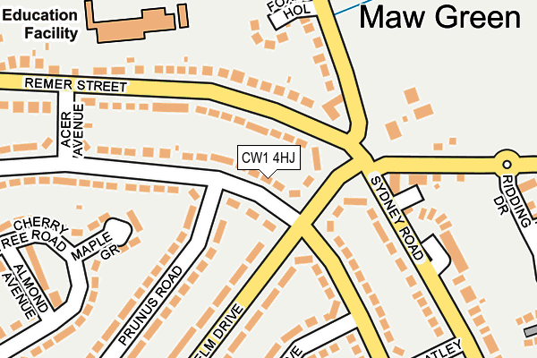 CW1 4HJ map - OS OpenMap – Local (Ordnance Survey)