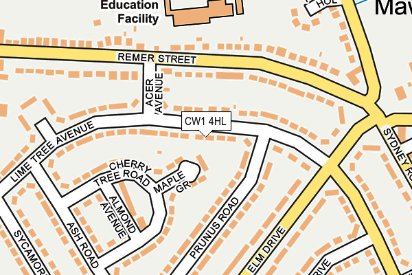 CW1 4HL map - OS OpenMap – Local (Ordnance Survey)