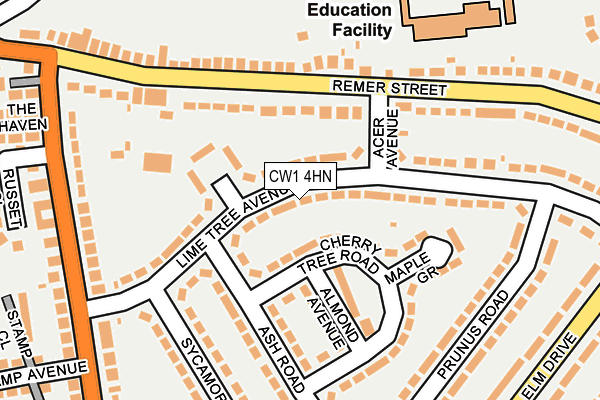 CW1 4HN map - OS OpenMap – Local (Ordnance Survey)