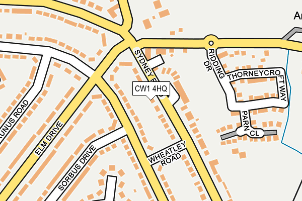 CW1 4HQ map - OS OpenMap – Local (Ordnance Survey)