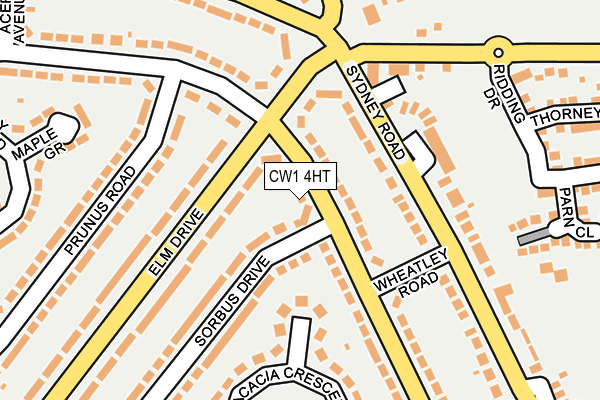 CW1 4HT map - OS OpenMap – Local (Ordnance Survey)