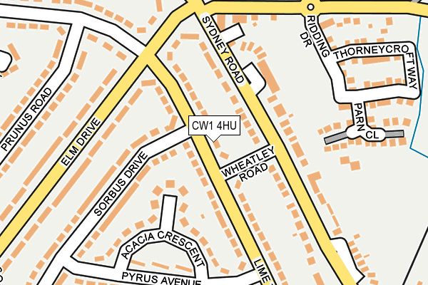 CW1 4HU map - OS OpenMap – Local (Ordnance Survey)